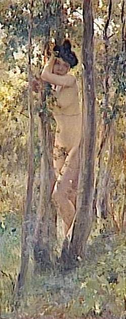 Young Nude Woman in a Grove by Julius Leblanc Stewart